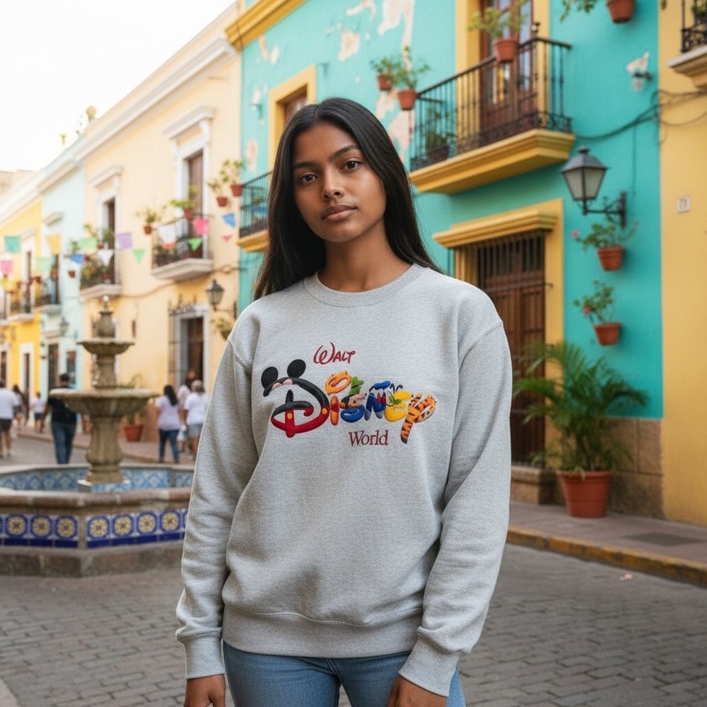 Walt Disney World | Vintage Logo Sweatshirt | Gray | Size L